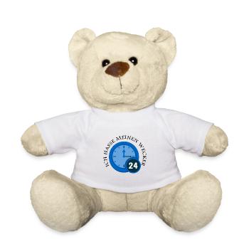 Réveil Horloge Heure Idée cadeau - Nounours - blanc - Devant