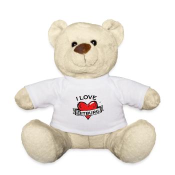 Bitburg - Ich liebe Stadtnamen in Tattoo Stil - Teddy - Weiß - Vorne
