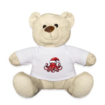 Octopus Octopus Christmas Portrait Xmas - Teddy Bear - white - Front