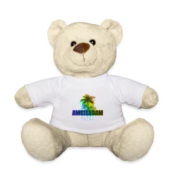 Amsterdam 2024 Vacances Palmiers Colorés - Nounours - blanc - Devant