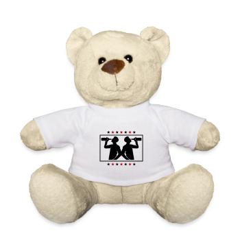 Drinker Beer Silhouette - Teddy Bear - white - Front