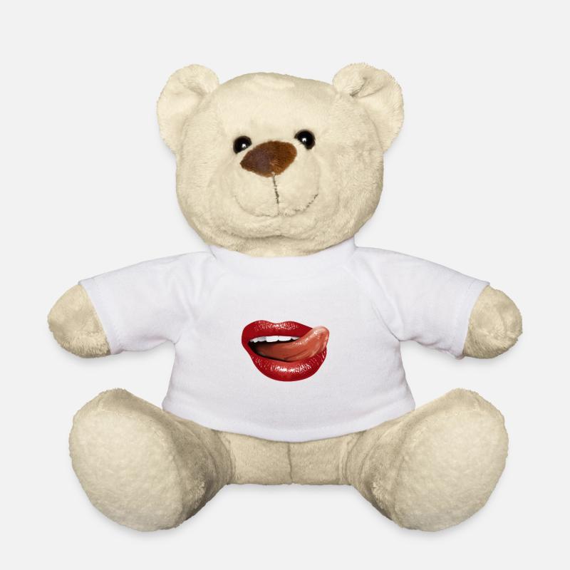 Langue Bouche BOUCHE PROTÈGE-DENTS IDÉE CADEAU - Nounours - blanc