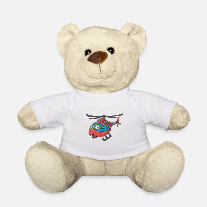 Helicopter with face - Teddy Bear - white