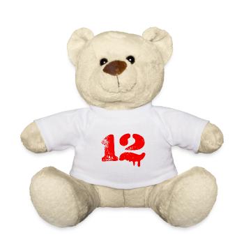 12 Zahl Symbol - Teddy - Weiß - Vorne