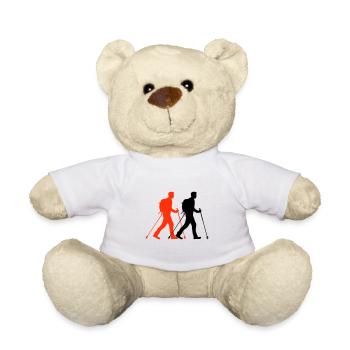 Silhouette d’homme de marche nordique - Nounours - blanc - Devant