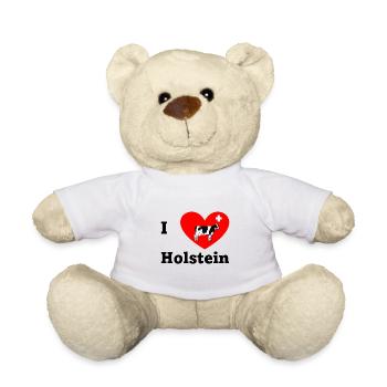 I Love Holstein – Schweizer Kuh mit Herz - Teddy - Weiß - Vorne