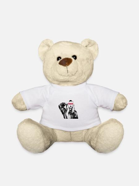Love Me - love me - woman - girl - graffiti - Teddy Bear - white