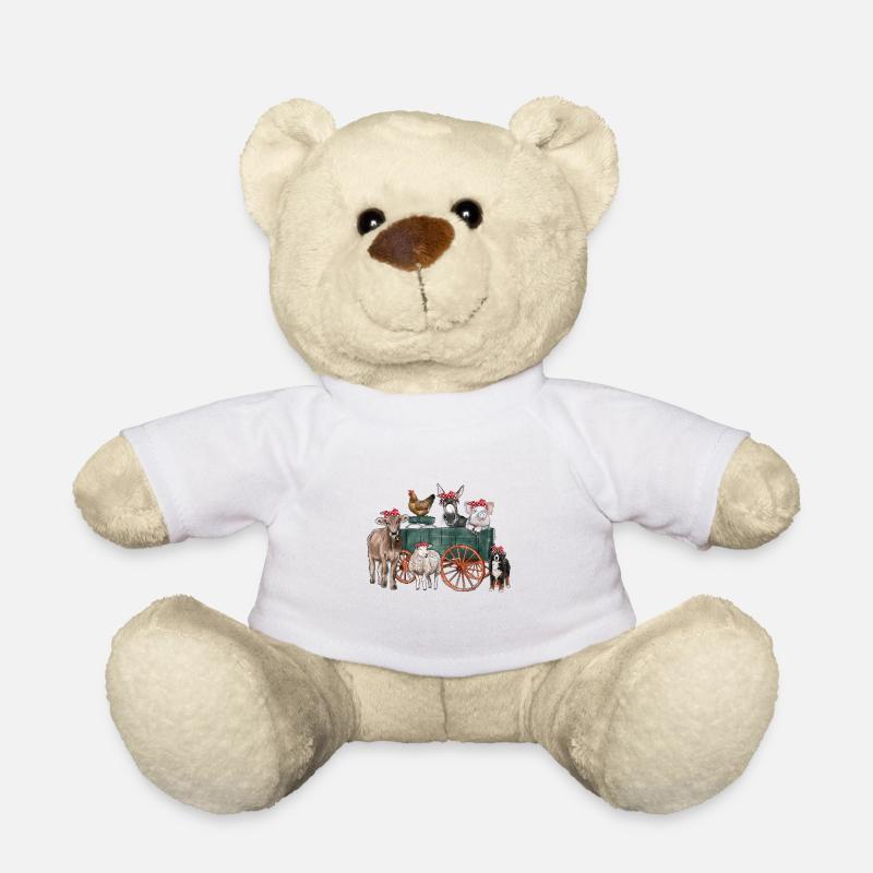 Farm animals Wagon - Teddy Bear - white