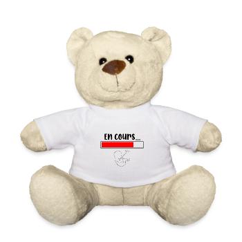 En cours... bébé t-shirt femme enceinte - Nounours - blanc - Devant