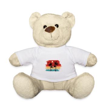Sunset beach summer gift beach retro - Nounours - blanc - Devant