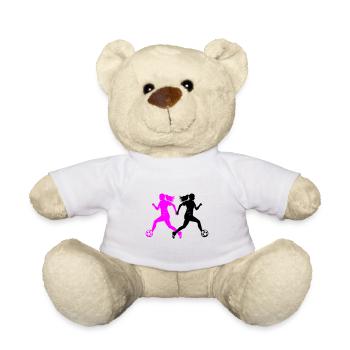 Female Soccer Player Silhouette Soccer Player Woman - Teddy Bear - white - Front