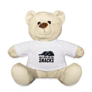 Black Labrador Dog Only Wake Me For Snacks - Teddy Bear - white - Front