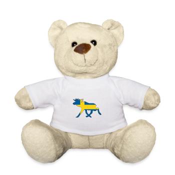 Elch Schwedenflagge Schweden Elche Geschenkidee - Teddy - Weiß - Vorne