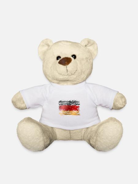 Deutschland Flagge Deutsche Fahne Used Look Heimat - Teddy - Weiß