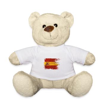 Spanien Flagge Vintage Spanische Fahne Used Look - Teddy - Weiß - Vorne