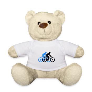 Mountainbike Fahrrad Mann Silhouette - Teddy - Weiß - Vorne