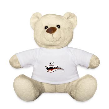 T-shirt Sharkmouth Nose Art - Requin de nez d'avion - Nounours - blanc - Devant