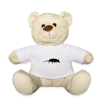 Opossum Silhouette schwarz - Teddy - Weiß - Vorne