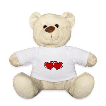 symbole des cœurs - Nounours - blanc - Devant