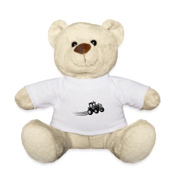 Traktor Farmer Symbol Bauer - Teddy - Weiß - Vorne