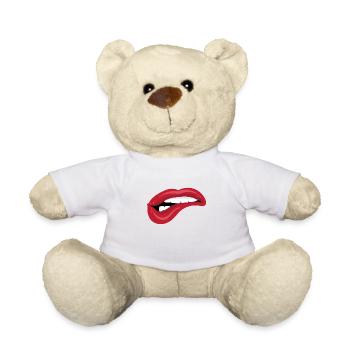 Biting Lips - Teddy Bear - white - Front