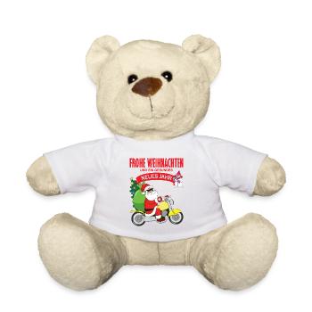 Frohe Weihnachten Weihnachtsmotiv Weihnachtsmann - Teddy - Weiß - Vorne