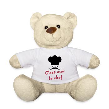 C'est moi le chef - Teddy Bear - white - Front