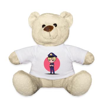 Petit flic - Nounours - blanc - Devant