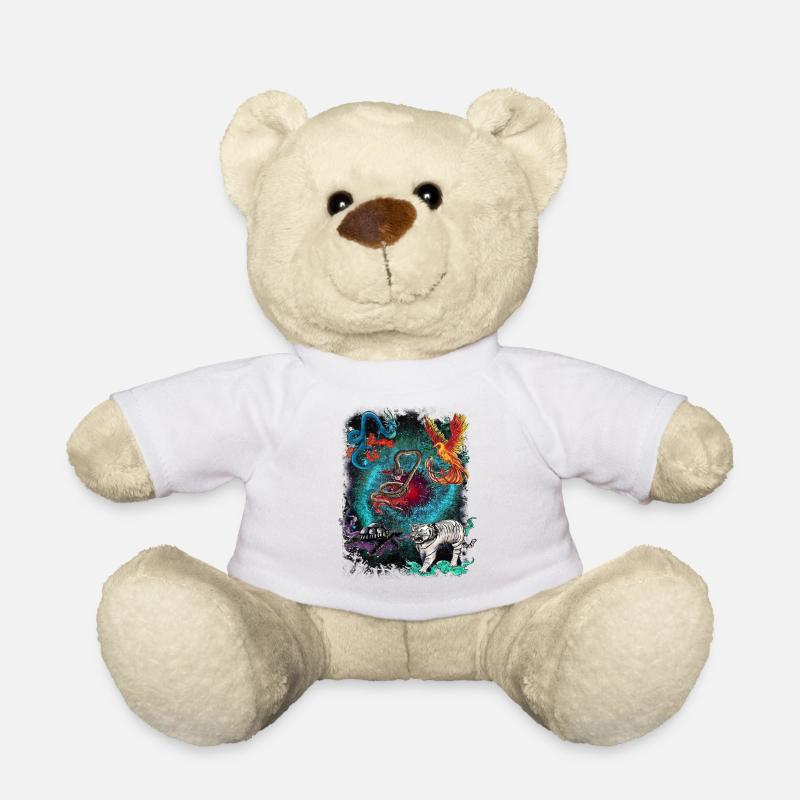 5 animaux sacrés - Nounours - blanc