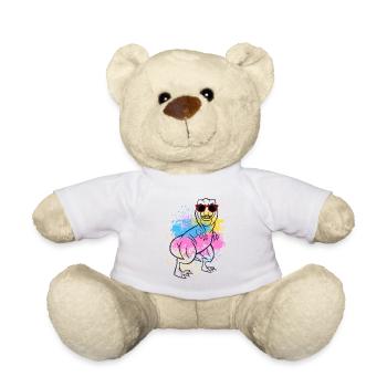 T-Rex Dinosaurier Dino Brille Bunt - Teddy - Weiß - Vorne