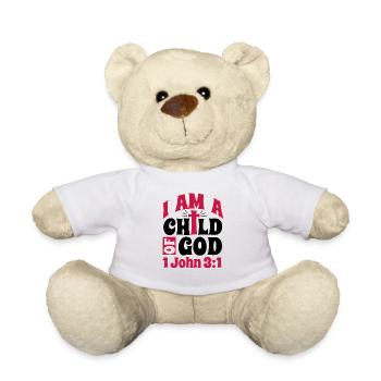 Christlicher Bibelvers Religion Kreuz - Teddy - Weiß - Vorne