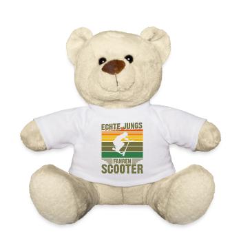 Scooter | Echte Jungs fahren Scooter Geschenk - Teddy - Weiß - Vorne