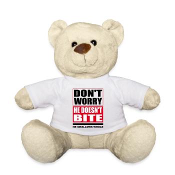 Ne vous inquiétez pas, il ne mord pas les chiens dictons drôles - Nounours - blanc - Devant