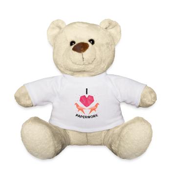 Japanisches Origami Design und Kirigami Origami - Teddy - Weiß - Vorne