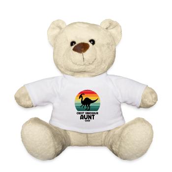 Paleontology Teacher and Parasaurolophus Motif - Teddy Bear - white - Front