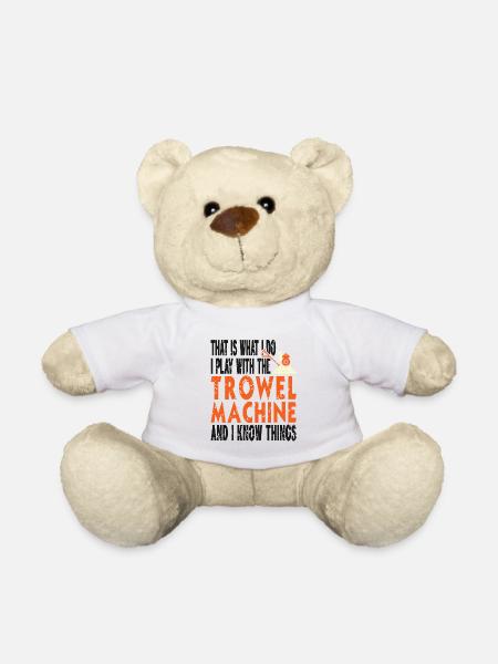 Concrete builder design for builders and construction site - Teddy Bear - white