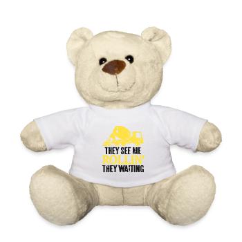 Concrete worker design for construction worker and construction site - Teddy Bear - white - Front