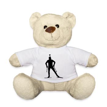 Biathlon, Skilanglauf, Langlaufen, Biathlet - Teddy - Weiß - Vorne