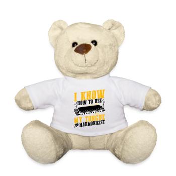 Mundharmonika Spieler und Mundharmonika - Teddy - Weiß - Vorne