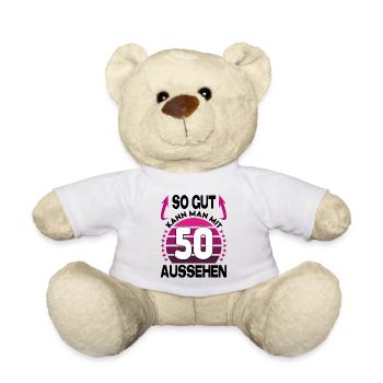 Geburtstag 50 Jahre So gut aussehen Retro Vintage - Teddy - Weiß - Vorne