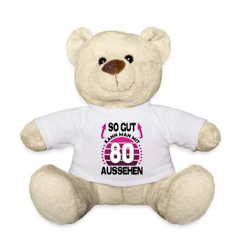 Geburtstag 80 Jahre So gut aussehen Retro Vintage - Teddy - Weiß - Vorne