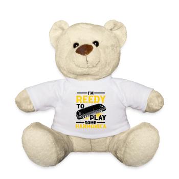 Französische Harfinisten und Harmonikaspieler - Teddy - Weiß - Vorne