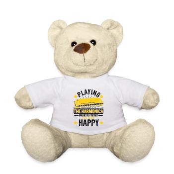 Mundharmonika Spieler und Mundharmonika - Teddy - Weiß - Vorne