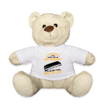 Mundharmonika Spieler und Mundharmonika - Teddy - Weiß - Vorne