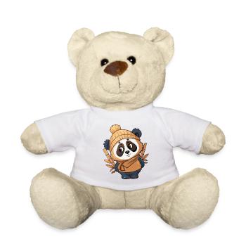 Panda mignon avec écharpe et chapeau à pompon. - Nounours - blanc - Devant