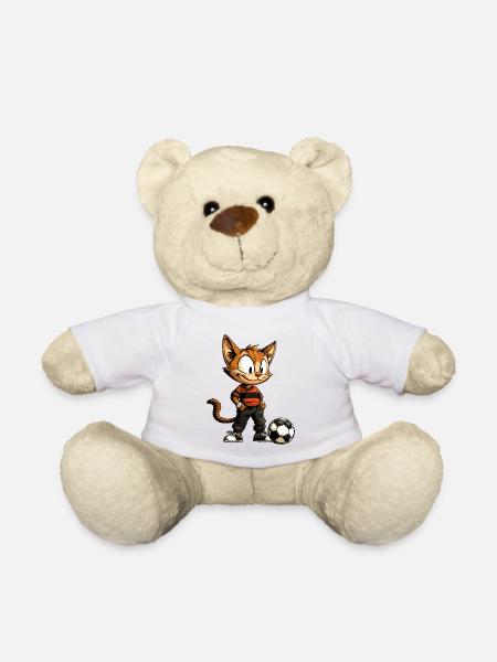 Katze Fussballer - Teddy - Weiß