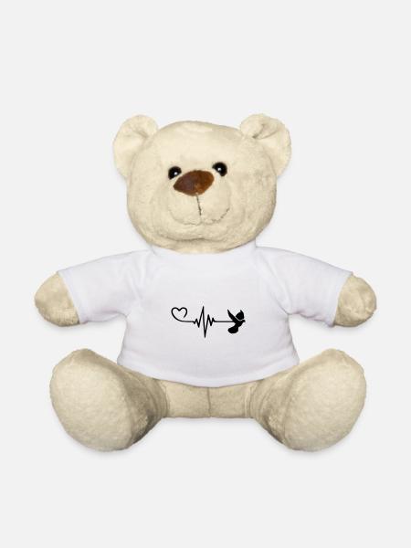 Taube Puls Frieden Herz Liebe - Teddy - Weiß