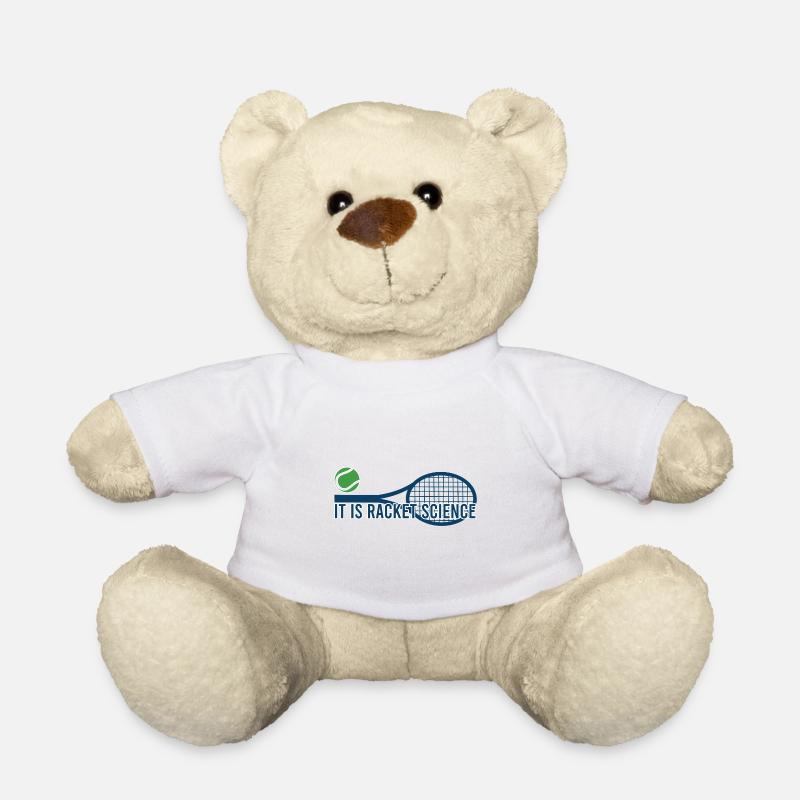 Tennis - It is Racket Science - Teddy Bear - white