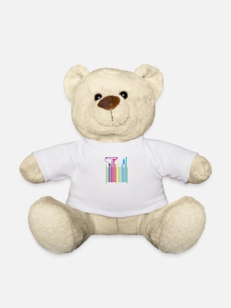 Funny Worker Tradesman Barcode Tool - Teddy Bear - white