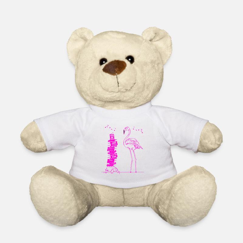 flamingo reading AMAZON - Teddy Bear - white